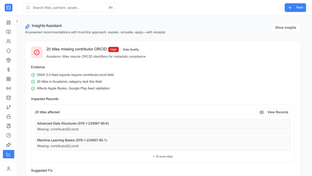 Insights list with reasons & citations